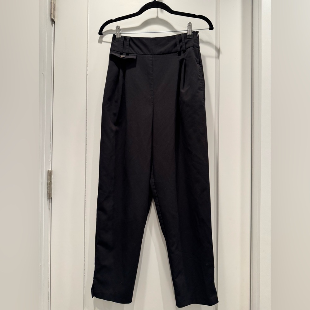 ASOS Black High Waist Pleated Trousers - Size 2